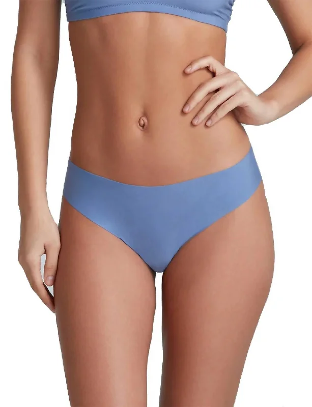 Butter Mid-Rise Thong Panty In Hyacinth Blue