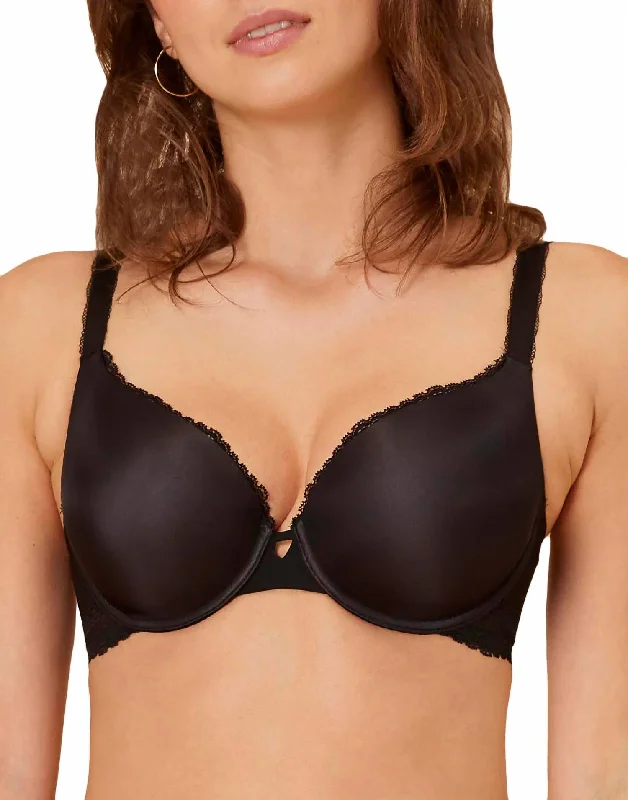 Confiance Padded Plunge Bra In Black