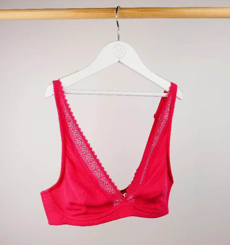 Ribbed modal & cotton structured triangle [Fuchsia]