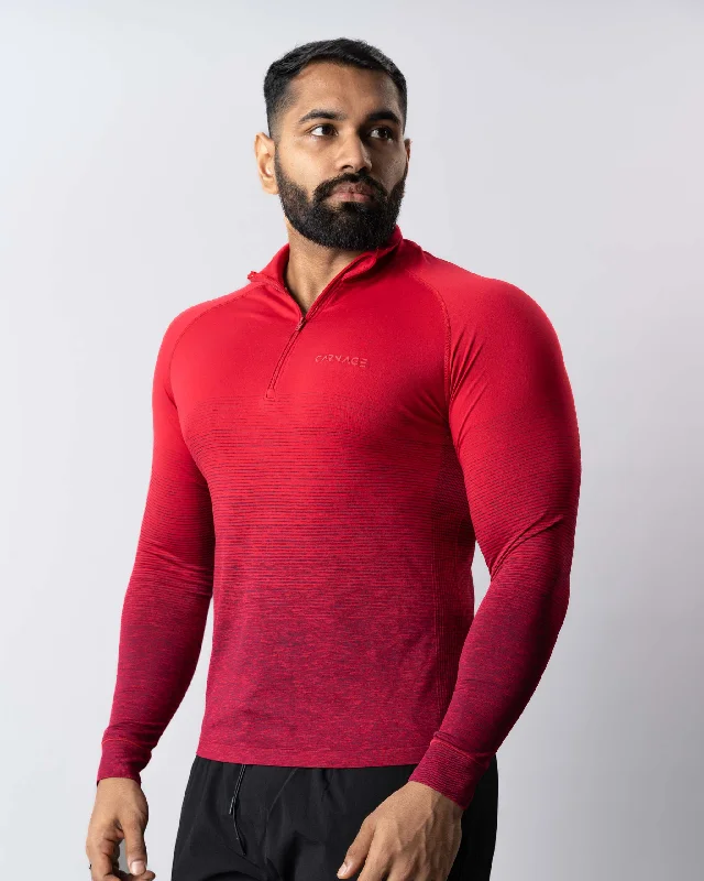 Gradient 1/4 Zip Up Long Sleeve