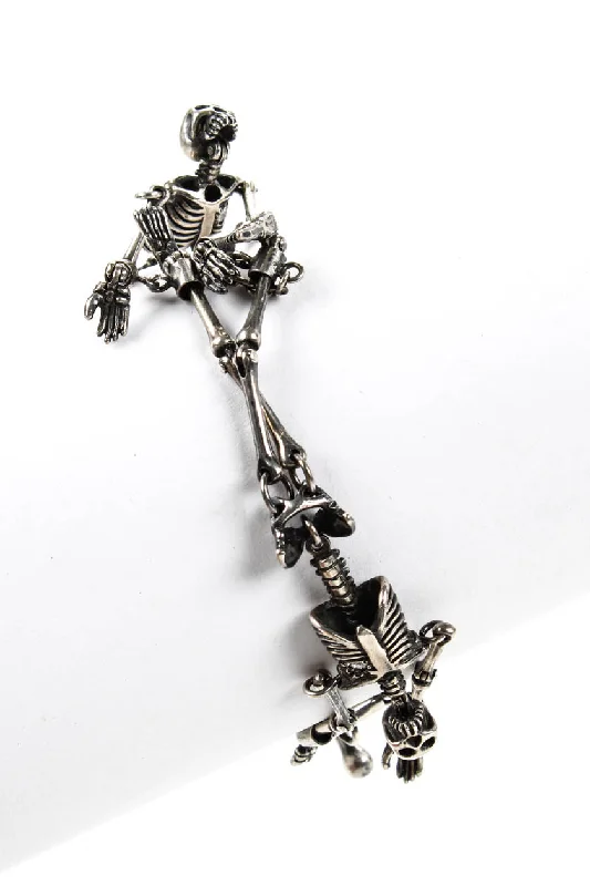 Jasper Womens Sterling Silver Skeletons Toggle Closure Bracelet