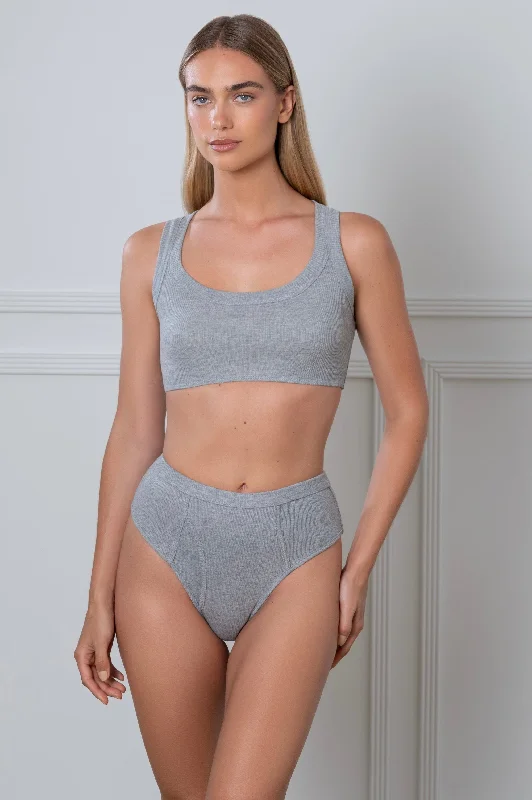 Rib Crop Grey