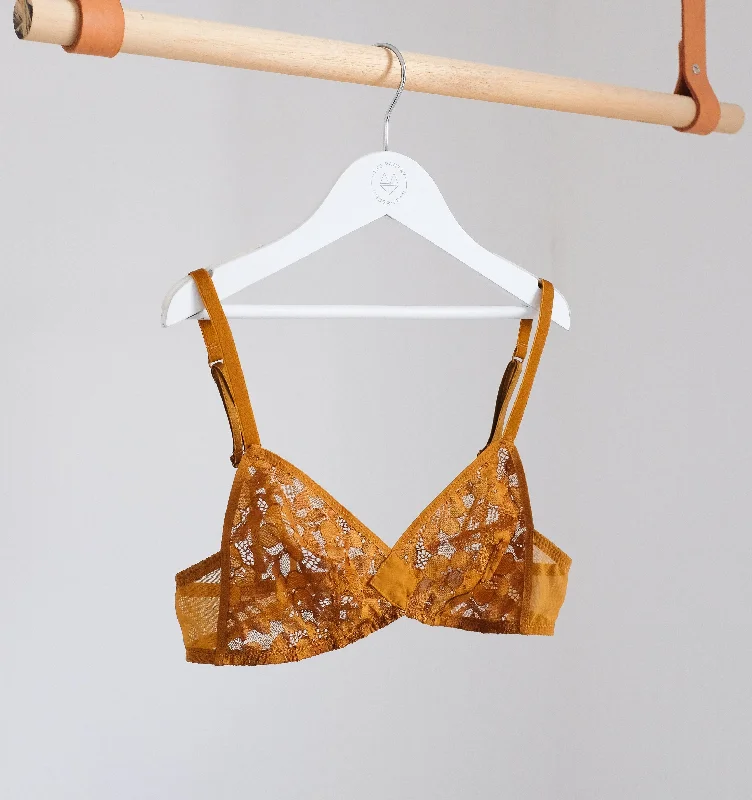 Petal lace bralette [Honey]