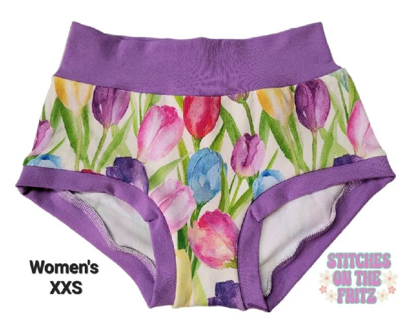 Women's XXS Mid Rise Undies Tulips